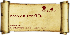 Machnik Arnót névjegykártya